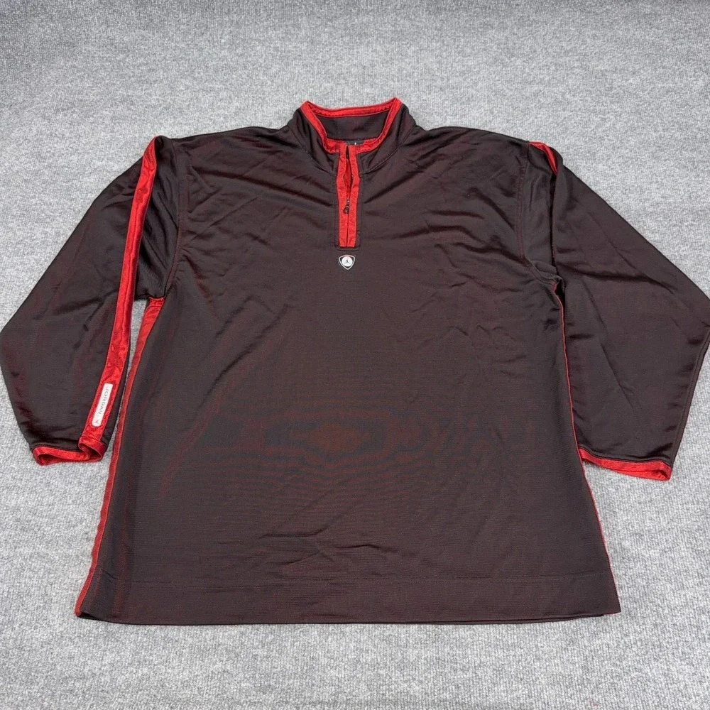 Vintage Air Jordan Shirt Mens Large Black Red Logo Golf‎ Nylon Training 1/4 Zip